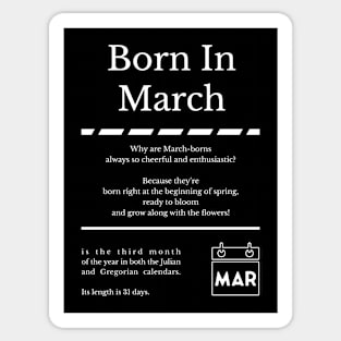 Born in March Sticker